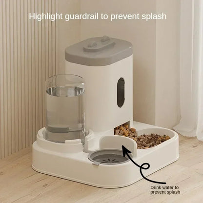 Automatic Feeder Cat Dog Food Bowl With Water Fountain Pet Large Capacity -BKPD107