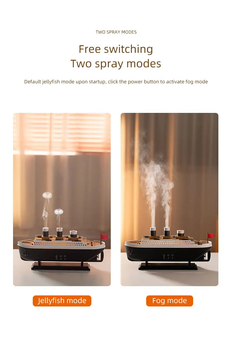 Train Cannon Ultrasonic Air Humidifier Jellyfish Spray Essential Oils Aroma Diffuser -DHPD111