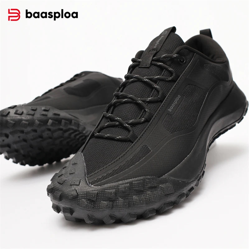 Baasploa Men Hiking Shoes Oxford Anti Splash Water Outdoor Sneakers for Men New Fashion Walking Shoes -BSPD113