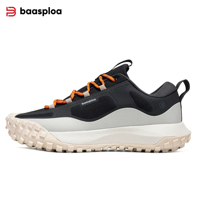 Baasploa Men Hiking Shoes Oxford Anti Splash Water Outdoor Sneakers for Men New Fashion Walking Shoes -BSPD113