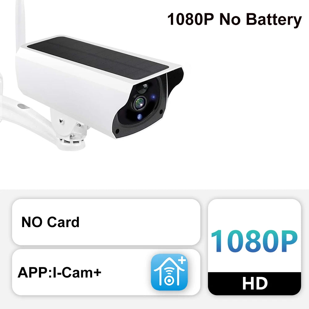 Wireless Solar Bullet Camera WiFi 1080P Outdoor Battery  CCTV Surveillance Camera -ZKPD108