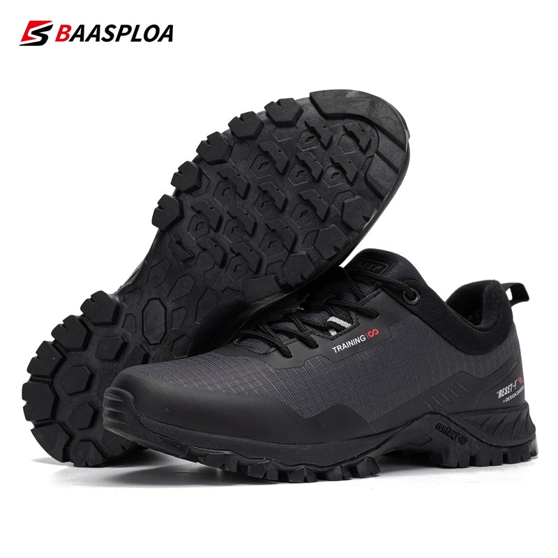 Baasploa New Men's Anti-Skid Wear-Resistant Hiking Shoes Fashion Waterproof Outdoor Travel shoes -BSPD100