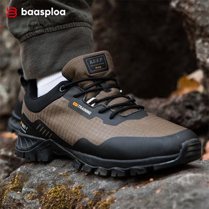 Baasploa New Men's Anti-Skid Wear-Resistant Hiking Shoes Fashion Waterproof Outdoor Travel shoes -BSPD100