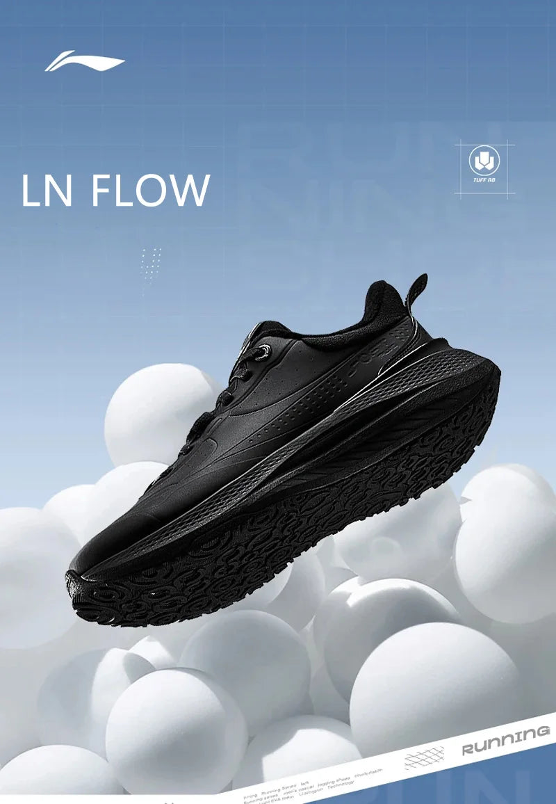 Li-Ning Men LN FLOW Running Jogger Shoes TUFF RB Cushion Comfortable Breathable LiNing Leisure Sports Sneakers -BSPD122