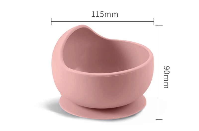 BPA Free Silicone Baby Feeding Set Sucker Bowl Dinning Plate Straw Cup Spoon Forks for Kids -BKPD127