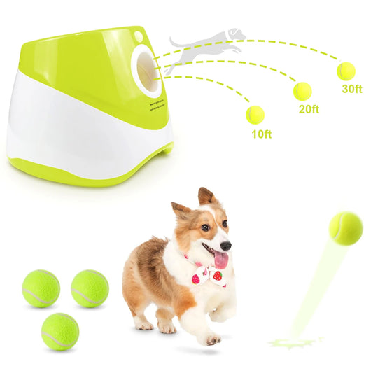 Dog Ball Thrower Launcher Ball Launcher for Dogs with 3Tennis Ball Interacive Dog Toys Fun Indoor Outdoor Adjustable Distance