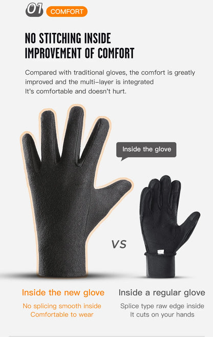 3M Gloves Black Waterproof Winter Warm Cycling Outdoor Sports Running Riding Gloves -ZKPD114