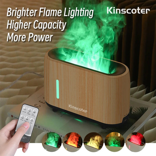 Kinscoter 240ml Flame Air Humidifier Electric Colourful Fire Essential Oil Aroma Diffuser -DHPD118