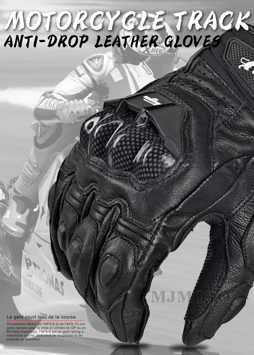 Furygan AFS-6 Motorcycle Leather Gloves Carbon Fiber Protective Gloves Men -GPD102