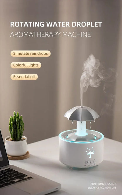 Creative Umbrella Water Drop Air Humidifier with Colourful Light Raindrop Aroma -BKPD122