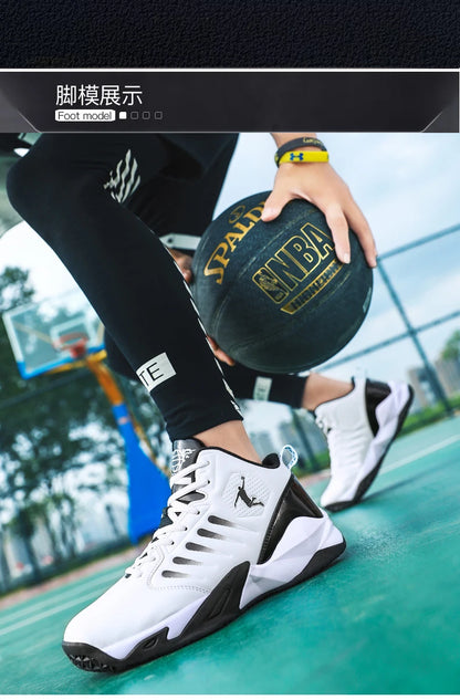 Brand Leather Men Sneakers Comfortable Basketball Non-Slip Lightweight Shoes -SHPD115