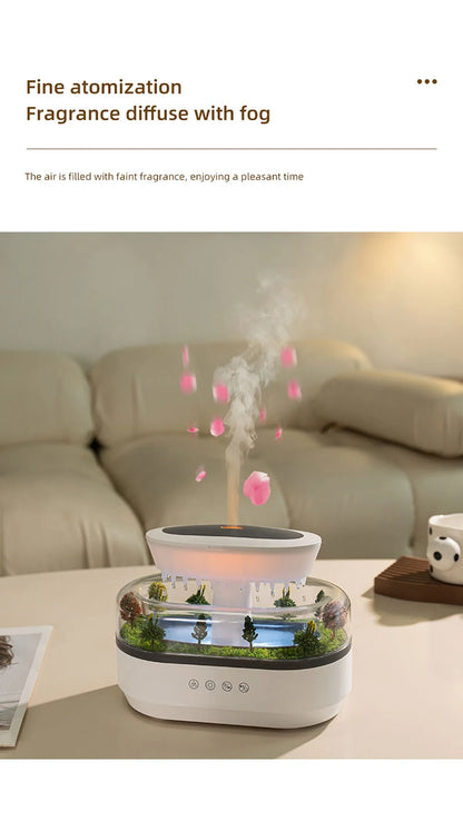 Aroma Humidifier Raindrop Air Humidifier Colourful Light White Noise Essential Oil Diffuser Home Ultrasonic -DHPD113