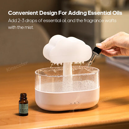 KINSCOTER Rain Clouds Aroma Diffuser Zen Raindrops Air Humidifier Essential Oil Diffuser -DHPD115