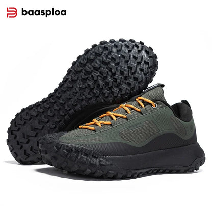 Baasploa Men Hiking Shoes Oxford Anti Splash Water Outdoor Sneakers for Men New Fashion Walking Shoes -BSPD113