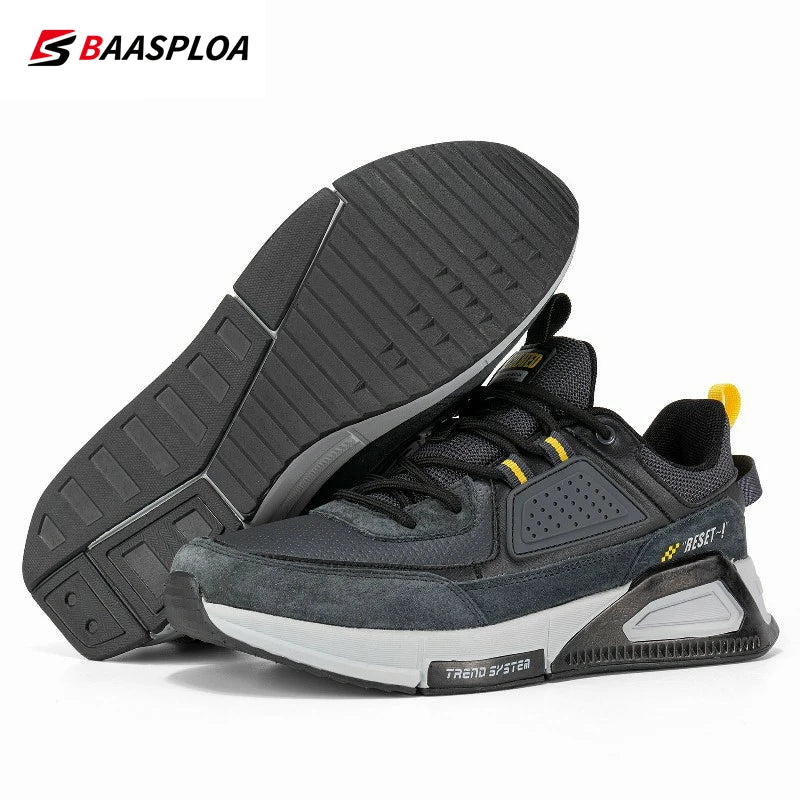 Baasploa 2022 New Men Leather Sneaker Waterproof Walking Shoes  Fashion Casual Shoes Non-Slip -BSPD114