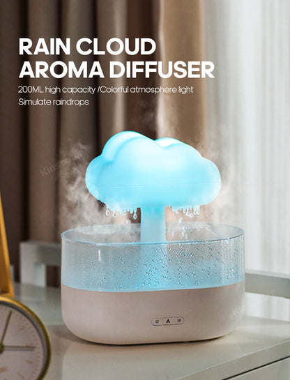 KINSCOTER Rain Clouds Aroma Diffuser Zen Raindrops Air Humidifier Essential Oil Diffuser -DHPD115