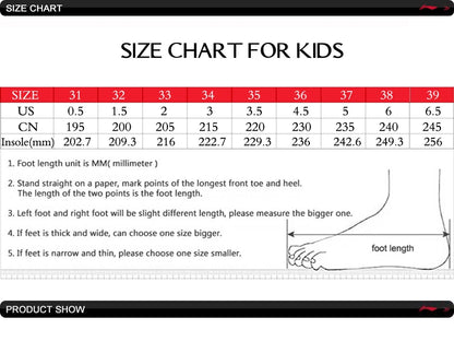 Li-Ning Kids Boys Sports Style Leisure Shoes Child Cushion LiNing Fitness Soft Light Wearable Comfortable Sneakers -BSPD116