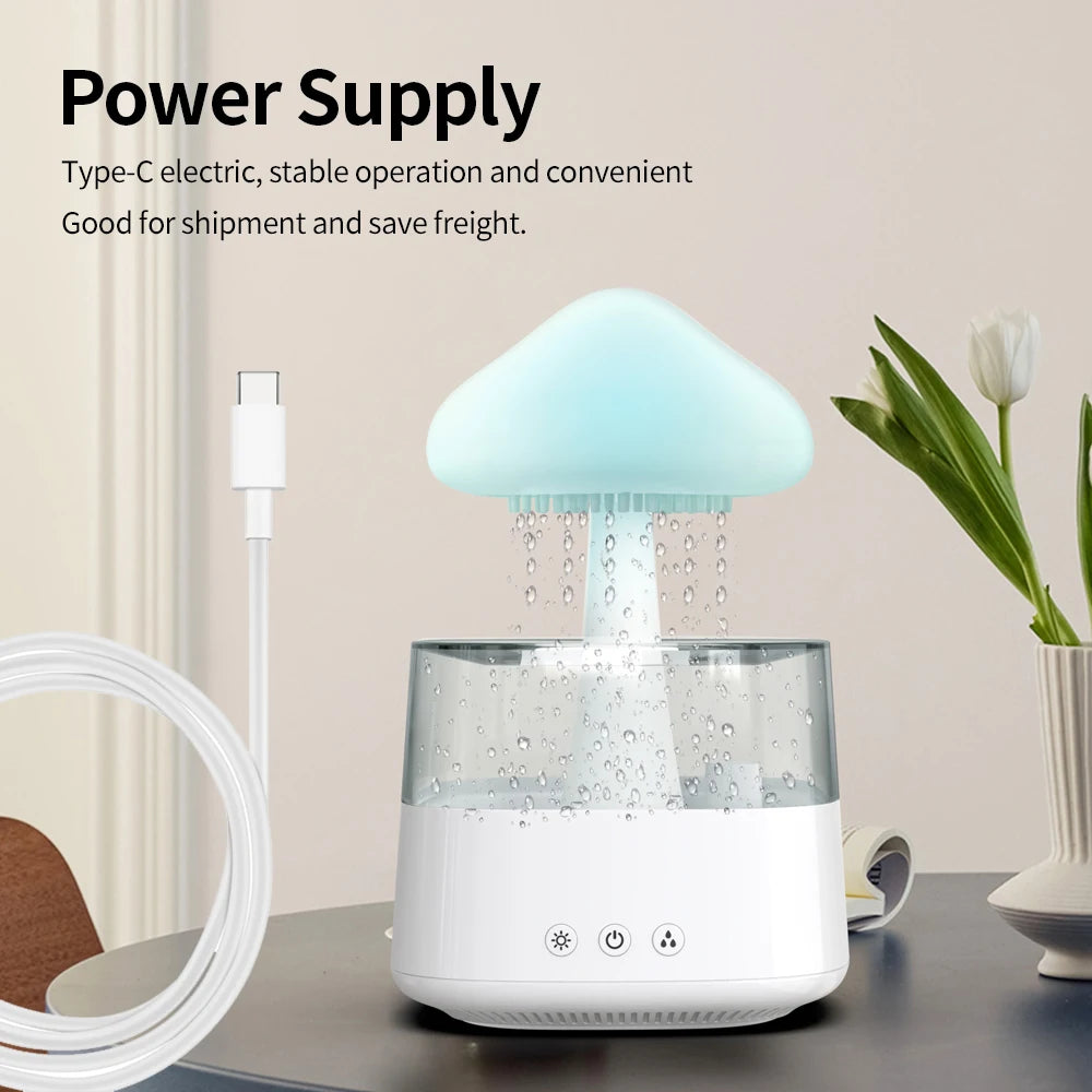 Relax Cloud Rain Diffuser Humidifier Raindrop Aromatherapy Machine Ultrasonic Atomization Humidification -DHPD114