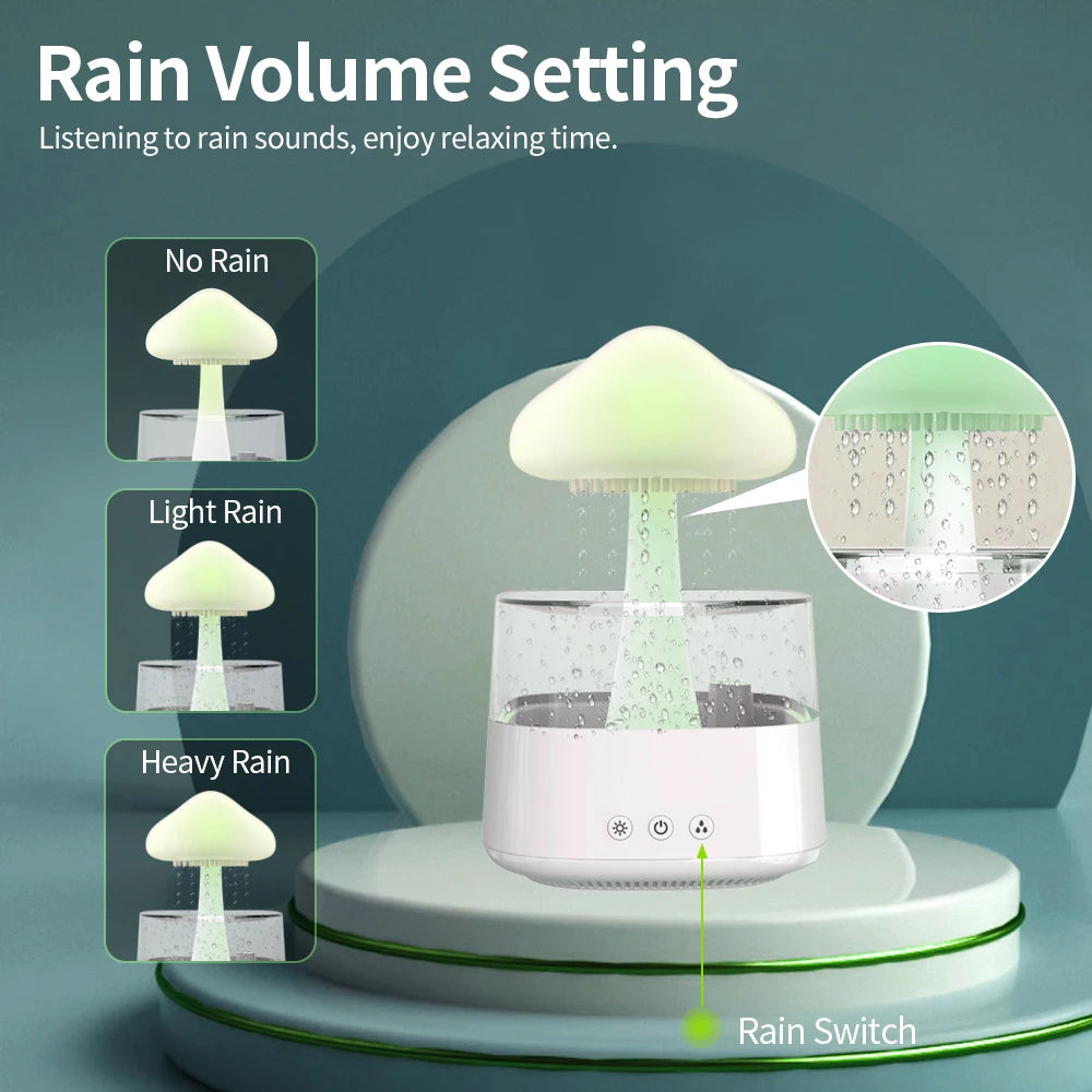 Relax Cloud Rain Diffuser Humidifier Raindrop Aromatherapy Machine Ultrasonic Atomization Humidification -DHPD114