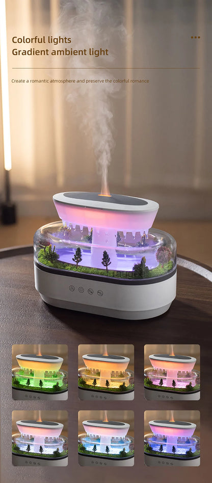 Aroma Humidifier Raindrop Air Humidifier Colourful Light White Noise Essential Oil Diffuser Home Ultrasonic -DHPD113