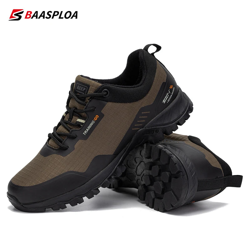 Baasploa New Men's Anti-Skid Wear-Resistant Hiking Shoes Fashion Waterproof Outdoor Travel shoes -BSPD100