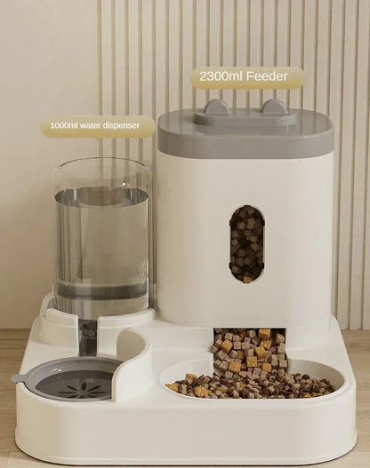 Automatic Feeder Cat Dog Food Bowl With Water Fountain Pet Large Capacity -BKPD107