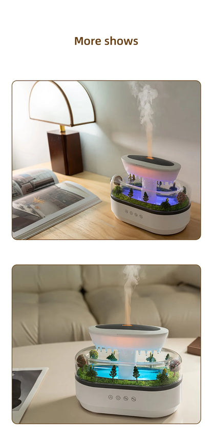 Aroma Humidifier Raindrop Air Humidifier Colourful Light White Noise Essential Oil Diffuser Home Ultrasonic -DHPD113