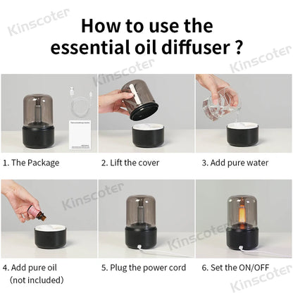 KINSCOTER Portable Mini Aroma Diffuser USB Air Humidifier Essential Oil Night Light Cold Mist Maker Sprayer -DHPD110