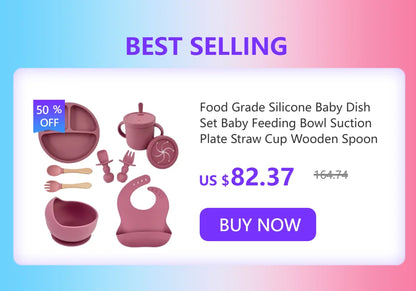 BPA Free Silicone Baby Feeding Set Sucker Bowl Dinning Plate Straw Cup Spoon Forks for Kids -BKPD127