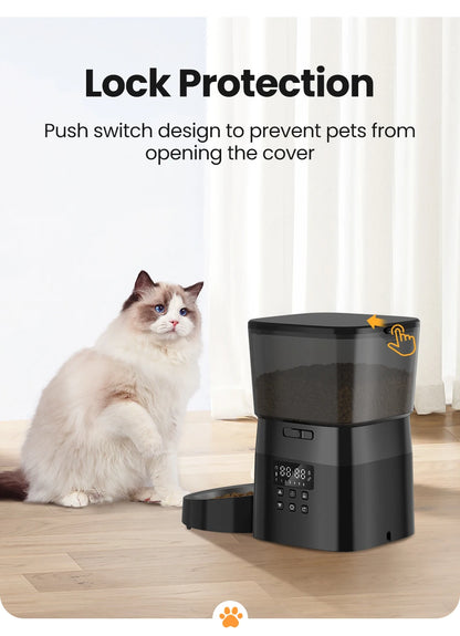 ROJECO Automatic Pet Feeder Button Version Auto Cat Food Dispenser Accessories -BKPD106