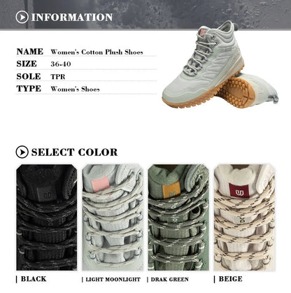 Baasploa Winter Women Sneakers Plush Warm Snow Boots Non-Slip Waterproof -BSPD103