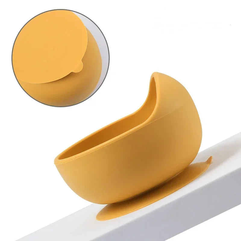 BPA Free Silicone Baby Feeding Set Sucker Bowl Dinning Plate Straw Cup Spoon Forks for Kids -BKPD127