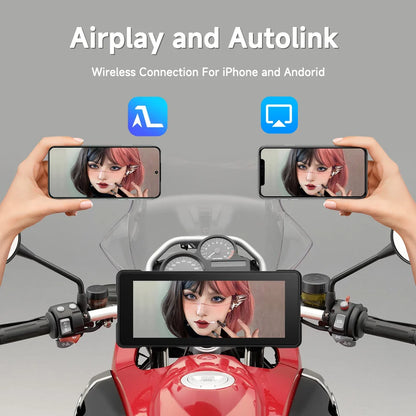 5/6/7‘’ Motorcycle Multimedia Player Wireless CarPlay Android Auto GPS -GPD101