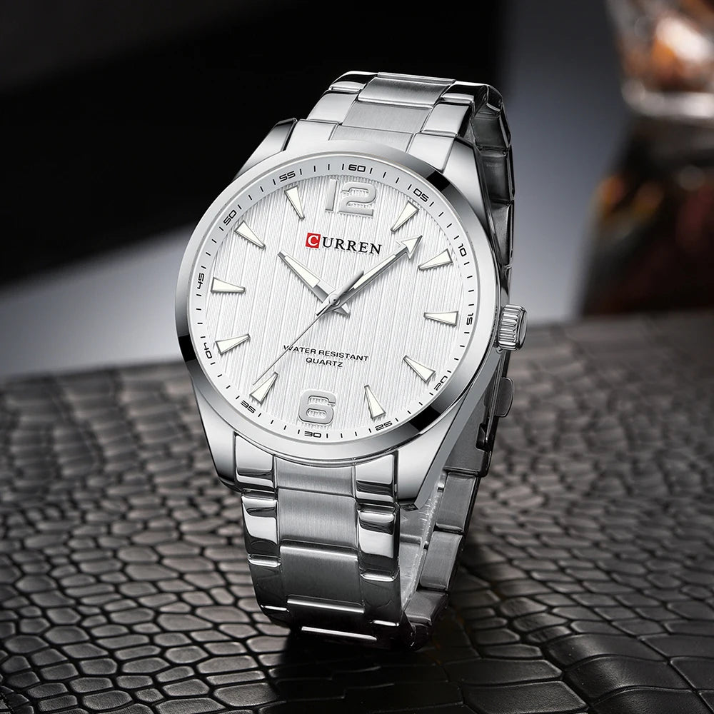 CURREN Fashion Brand Men's Watches with Luminous Hands Classy Business Stainless Steel Band Wristwatches for Male -WPD141