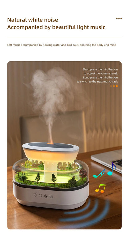 Aroma Humidifier Raindrop Air Humidifier Colourful Light White Noise Essential Oil Diffuser Home Ultrasonic -DHPD113