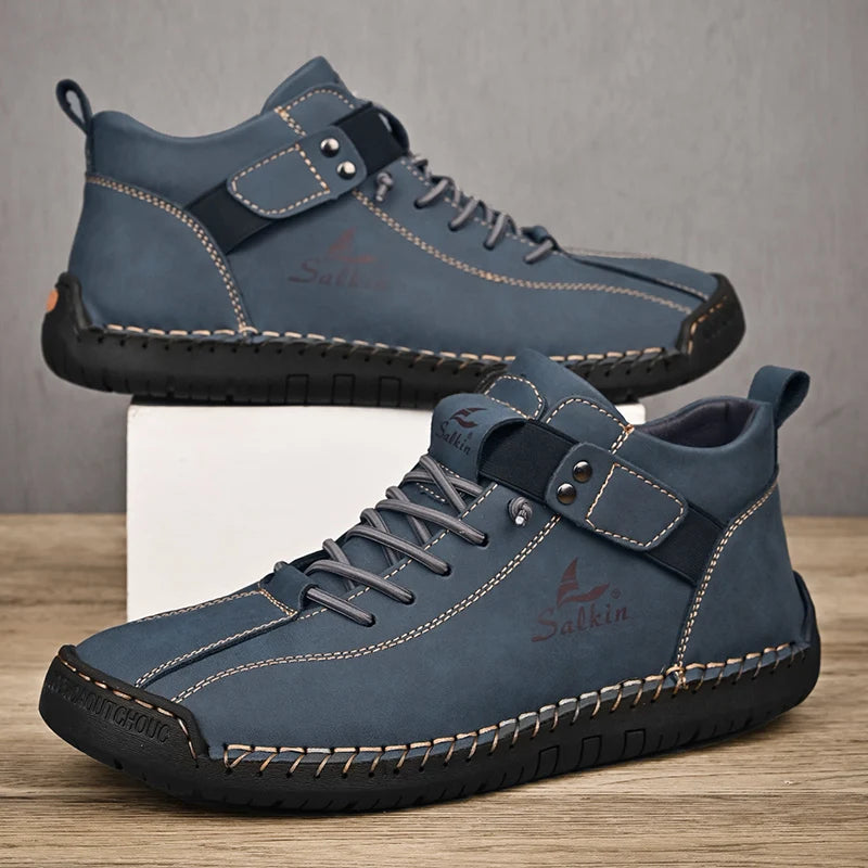 New 2024 Handmade Leather Casual Men Shoes Design Sneakers Man -SHPD111