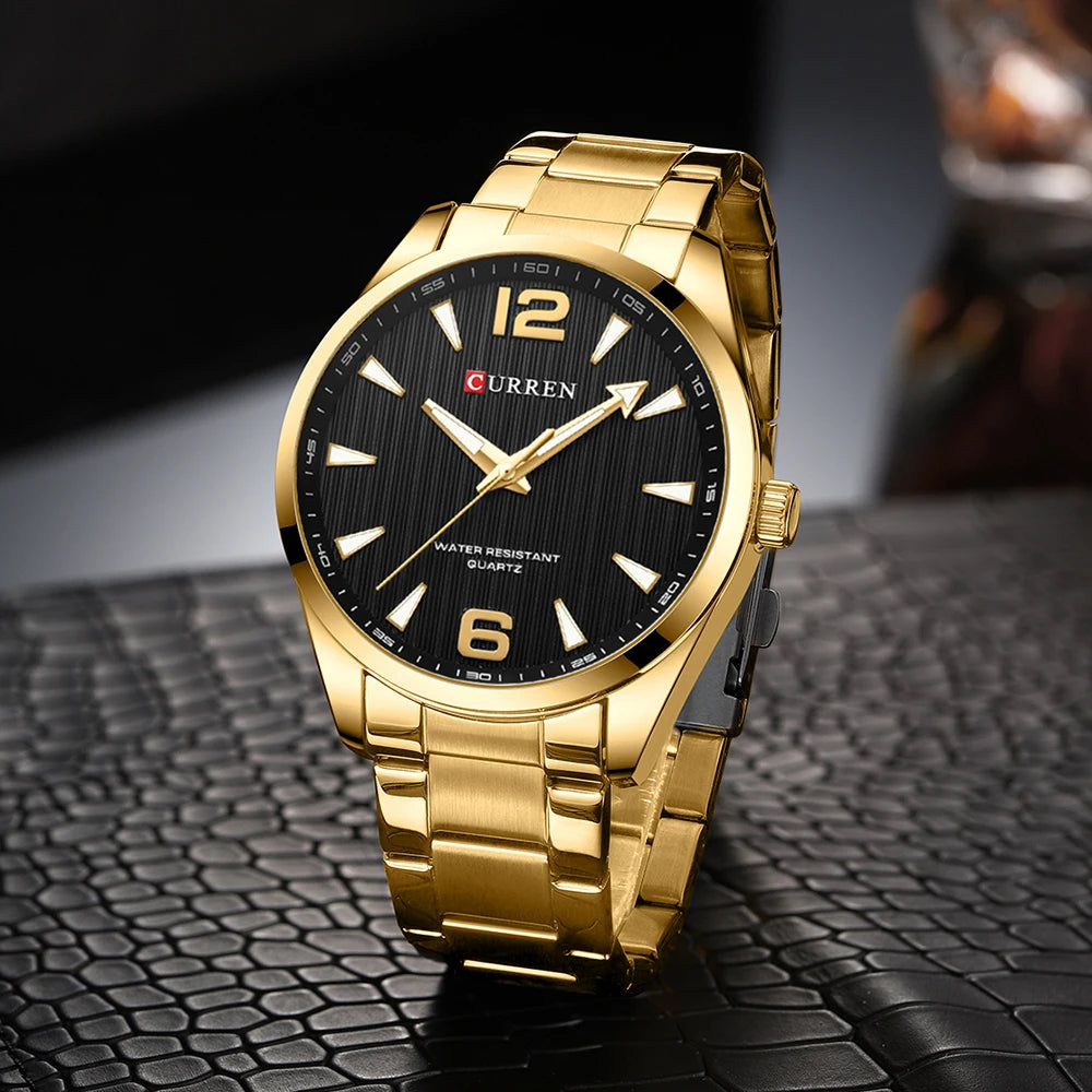 CURREN Fashion Brand Men's Watches with Luminous Hands Classy Business Stainless Steel Band Wristwatches for Male -WPD141