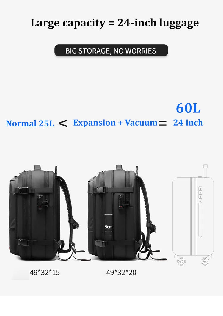 Travel Men 17 inch Laptop Backpack vacuum compression Backpack -ZKPD111