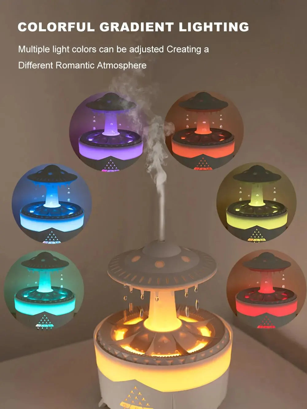 Aierwill ufo Air Humidifier Ultrasonic Aromatherapy Diffusers Mist Maker Fragrance Essential Oil Aroma Diffusor -BKPD124