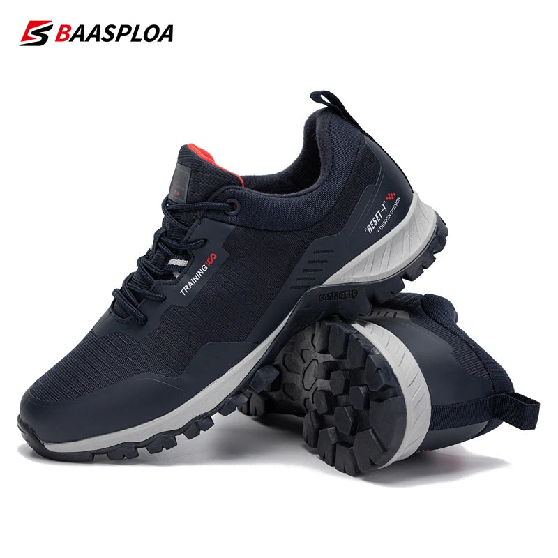 Baasploa New Men's Anti-Skid Wear-Resistant Hiking Shoes Fashion Waterproof Outdoor Travel shoes -BSPD100