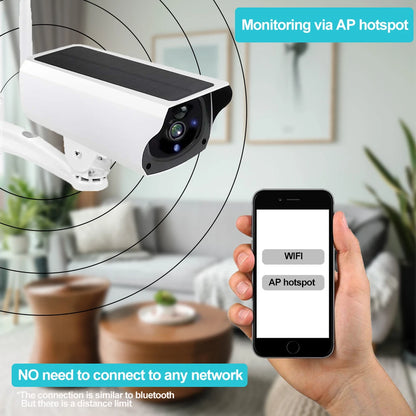 Wireless Solar Bullet Camera WiFi 1080P Outdoor Battery  CCTV Surveillance Camera -ZKPD108