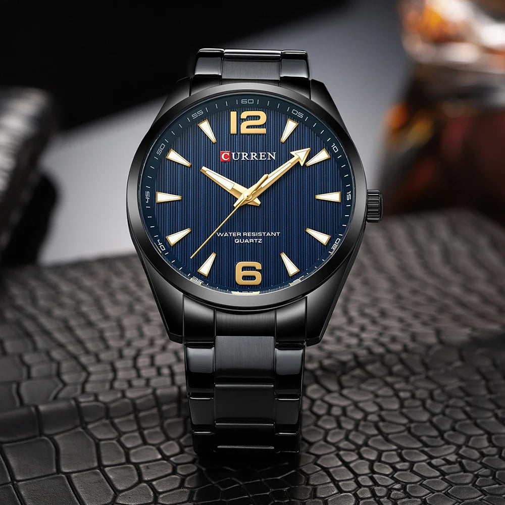 CURREN Fashion Brand Men's Watches with Luminous Hands Classy Business Stainless Steel Band Wristwatches for Male -WPD141