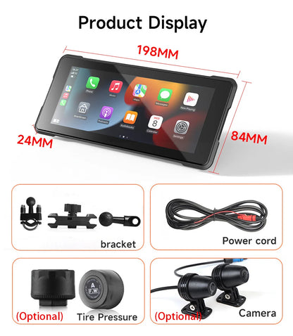 5/6/7‘’ Motorcycle Multimedia Player Wireless CarPlay Android Auto GPS -GPD101