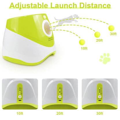 Dog Ball Thrower Launcher Ball Launcher for Dogs with 3Tennis Ball Interacive Dog Toys Fun Indoor Outdoor Adjustable Distance