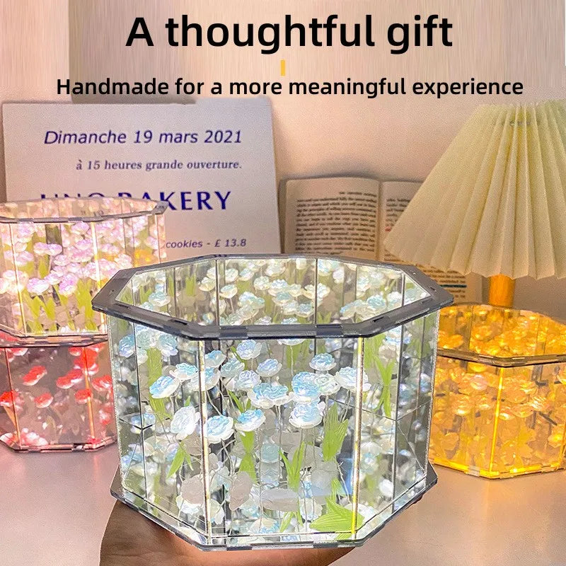 New DIY Tulip Mirror Cube Lamp Three-Dimensional Nightlight Material -ZKPD104