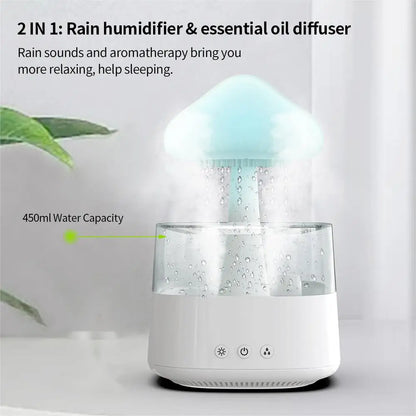 Relax Cloud Rain Diffuser Humidifier Raindrop Aromatherapy Machine Ultrasonic Atomization Humidification -DHPD114