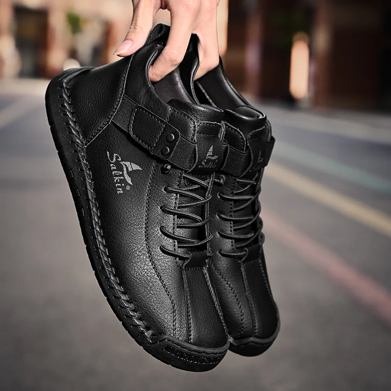 New 2024 Handmade Leather Casual Men Shoes Design Sneakers Man -SHPD111