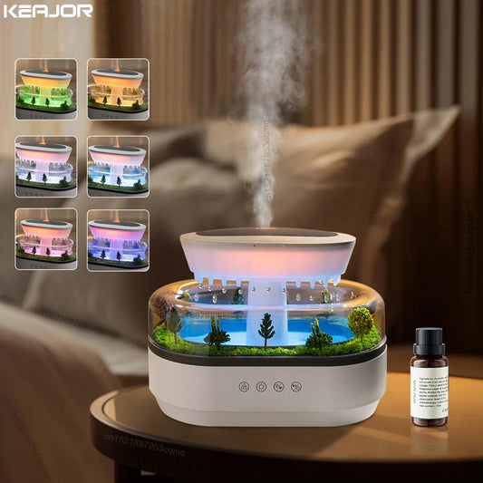 Aroma Humidifier Raindrop Air Humidifier Colourful Light White Noise Essential Oil Diffuser Home Ultrasonic -DHPD113