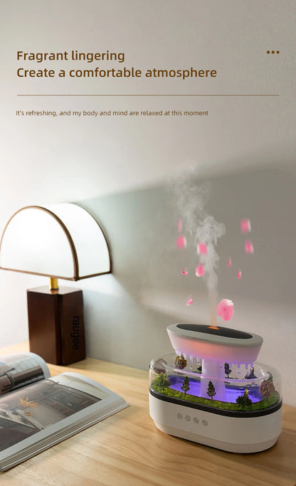 Aroma Humidifier Raindrop Air Humidifier Colourful Light White Noise Essential Oil Diffuser Home Ultrasonic -DHPD113