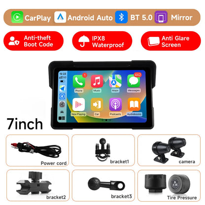 5/6/7‘’ Motorcycle Multimedia Player Wireless CarPlay Android Auto GPS -GPD101